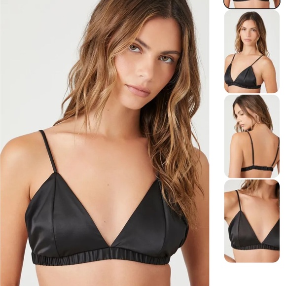Women's Satin Lingerie Bralette in Blacks size medium - Picture 1 of 4